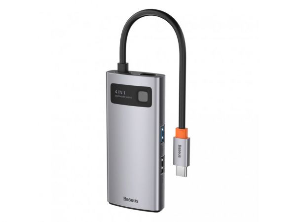 USB-Хаб Baseus Multifunctional Metal Gleam 4-in-1 Type-C (Gray) (CAHUB-CY0G)