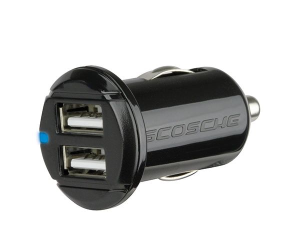 Автомобильное зарядное устройство Scosche reVOLT pro Dual USB 10W - Black (IUSBC202M)
