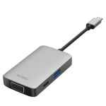 Адаптер WIWU Alpha [513HVP] 5in1 USB-C to USB3.0+USB-C+VGA+HDMI+3.5mm (Grey)