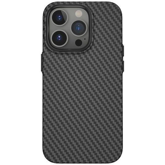 Чохол-накладка для iPhone 14 Plus - WIWU Kevlar Magnetic Series - Black (LCC-107)