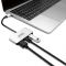 Адаптер WIWU Alpha 3in1 USB-C to USB3.0+Type- C+HDMI (Grey)