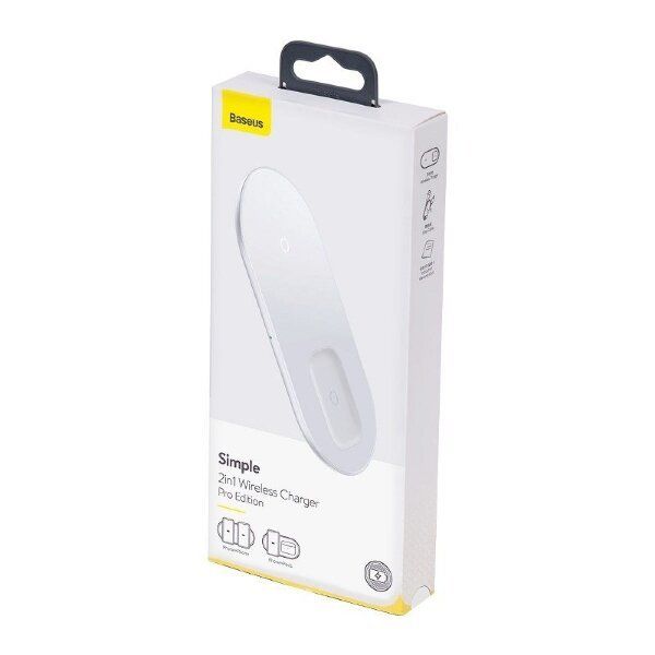 Беспроводное ЗУ Baseus Simple 2in1 18W Pro Edition - White (WXJK-C02)