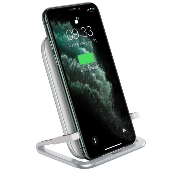 Бездротовий зарядний пристрій Baseus Rib Horizontal and Vertical Holder 15W - White (WXPG-02)