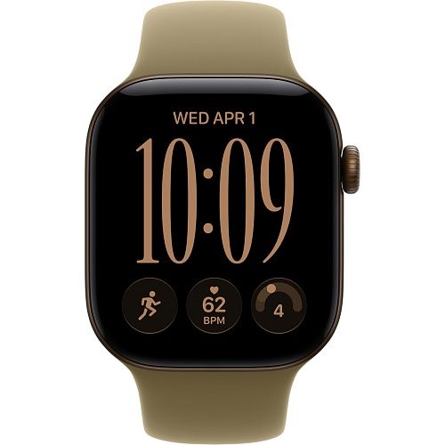 Apple Watch Series 12 GPS 42mm Dark Bronze Aluminum Case with Olive Sport Band S/M (MJEF4)